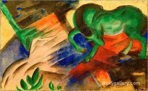 Green Horse by Franz Marc paintings reproduction